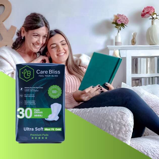 Care Bliss is redefining feminine hygiene with its Ultra Soft Maxi Fit Sanitary Pads. These 290mm pads are crafted for modern women who seek comfort, safety, and confidence during their menstrual cycle. With features like Flexi Wings, a super absorbent Drynet layer, and a fresh scent, Care Bliss guarantees all-day freshness and protection. Perfect for daily wear, night use, or heavy flow days—your wellness partner in every moment.
